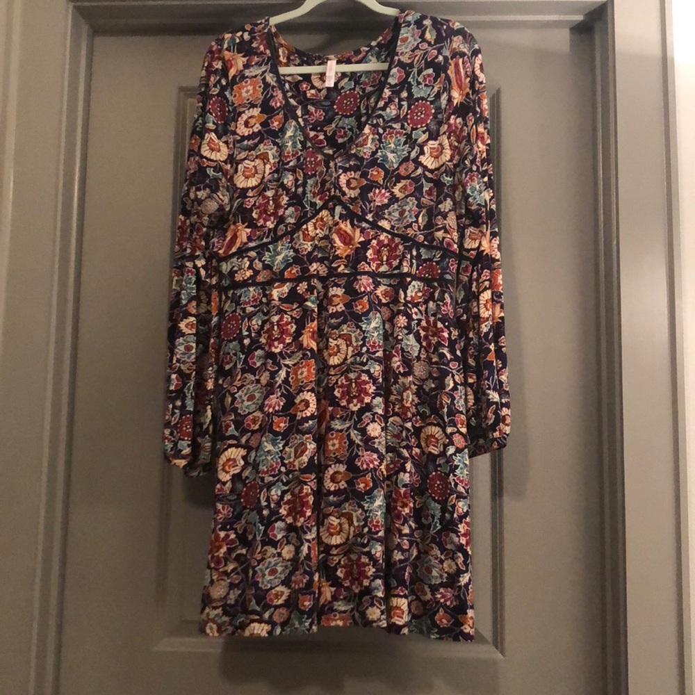 Long Sleeve Flowy Floral Dress